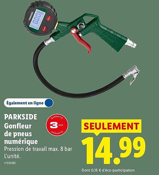 PARKSIDE Gonfleur de pneus numérique