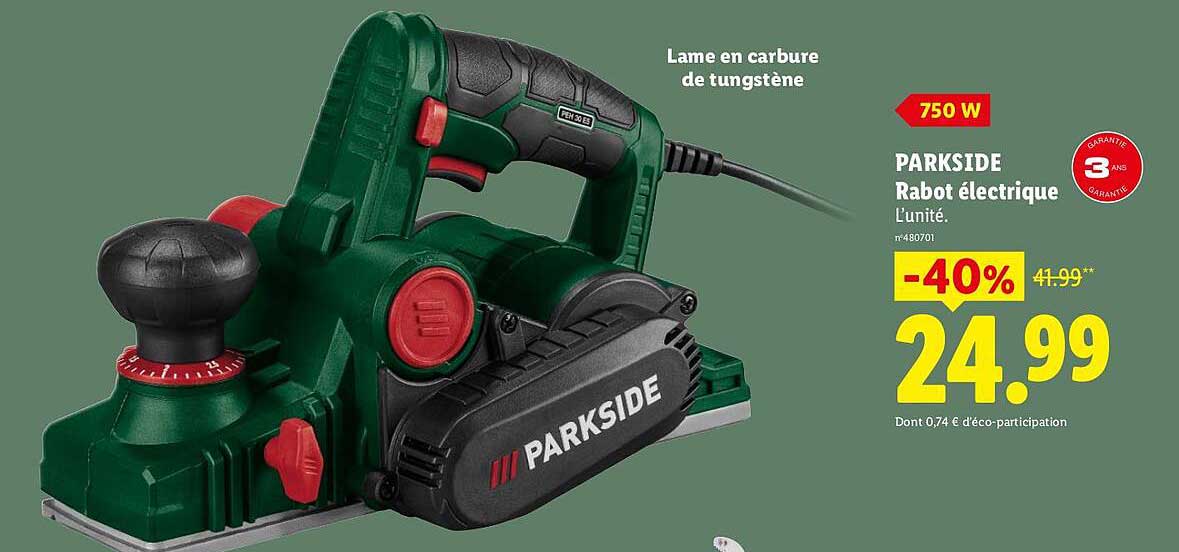 PARKSIDE Rabot électrique