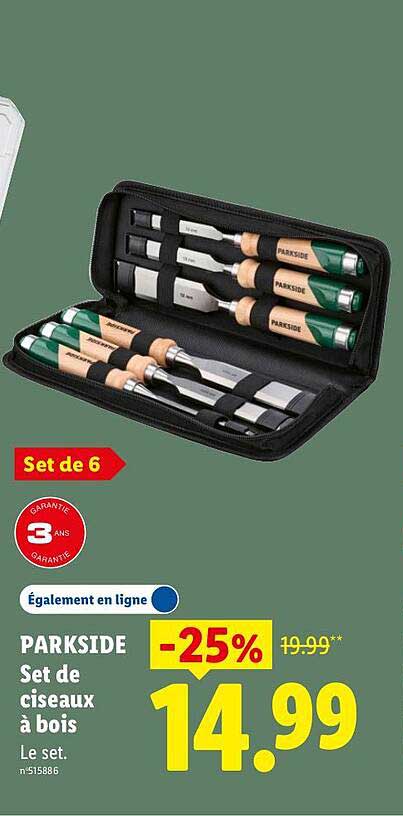 PARKSIDE Set de ciseaux à bois