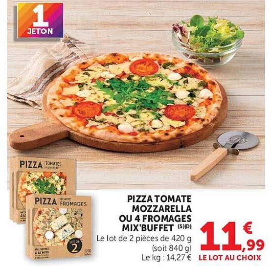 PIZZA TOMATE MOZZARELLA OU 4 FROMAGES MIX'BUFFET (5Kg)