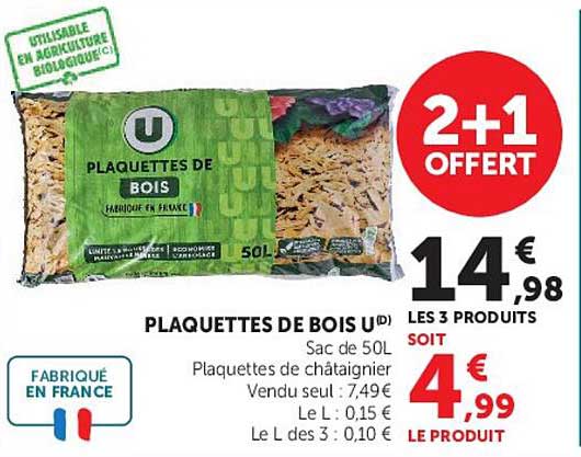 PLAQUETTES DE BOIS U
