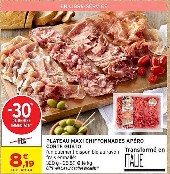 PLATEAU MAXI CHIFFONNADES APÉRO CORTE GUSTO