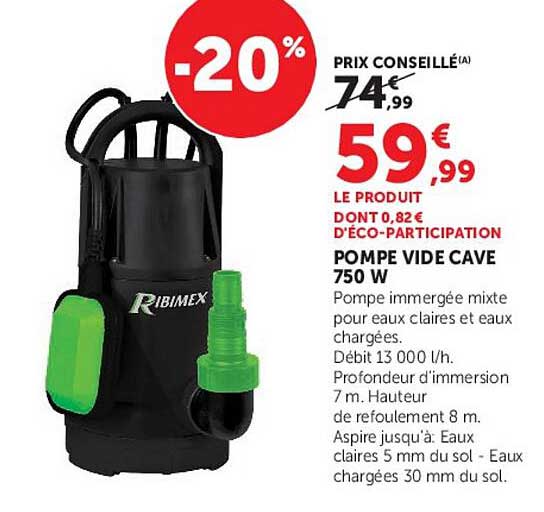 POMPE VIDE CAVE 750 W