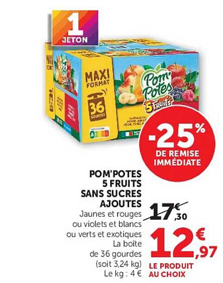 POM'POTES 5 FRUITS SANS SUCRES AJOUTES