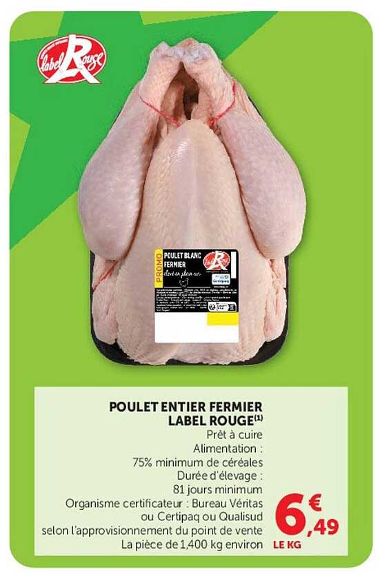 POULET ENTIER FERMIER LABEL ROUGE