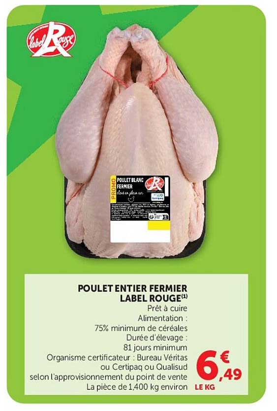 POULET ENTIER FERMIER LABEL ROUGE