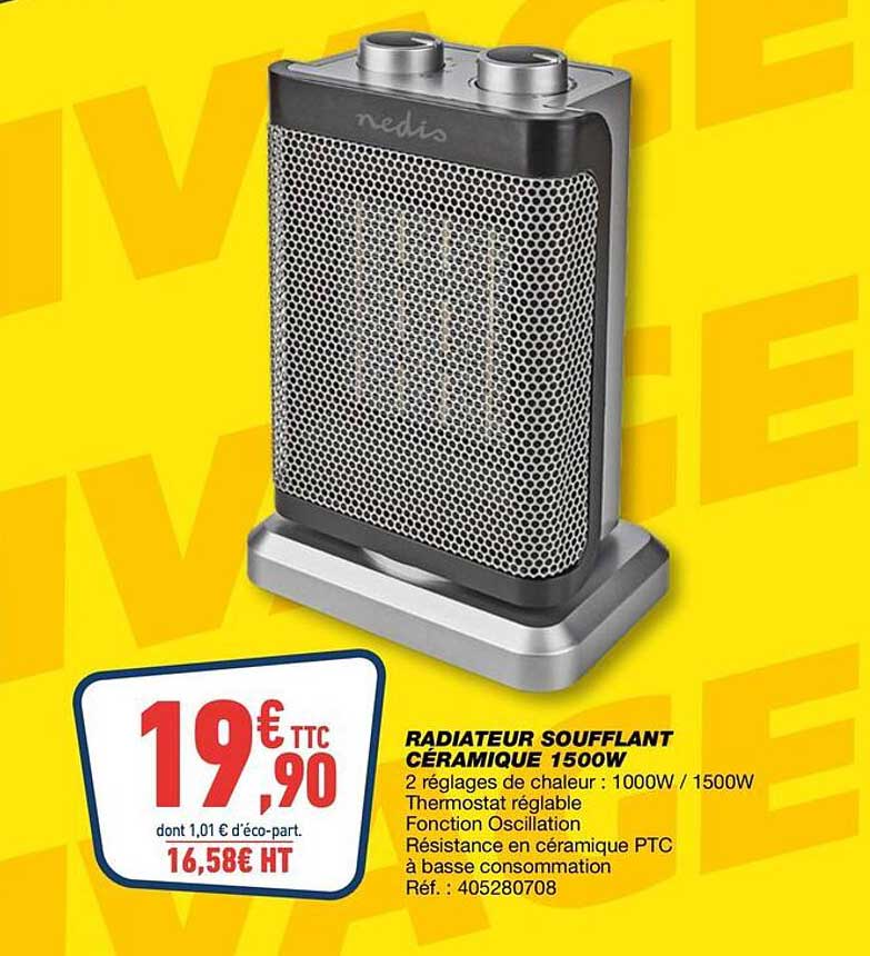RADIATEUR SOUFFLANT CÉRAMIQUE 1500W