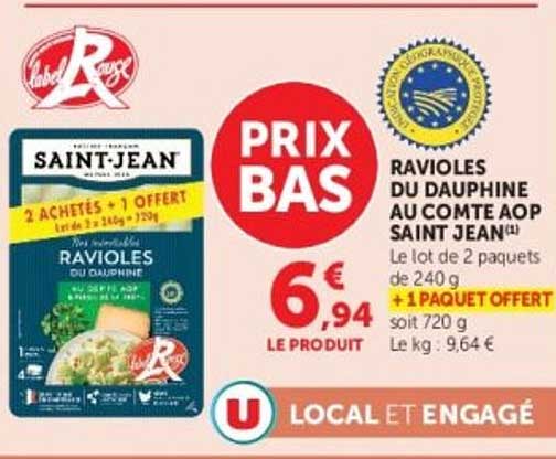 RAVIOLES DU DAUPHINE AU COMTE AOP SAINT JEAN