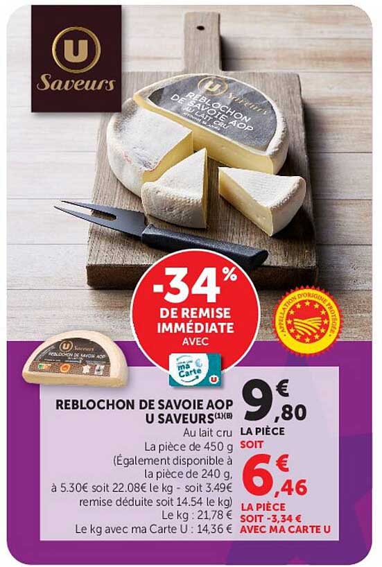 REBLOCHON DE SAVOIE AOP U SAVEURS(1)(B)