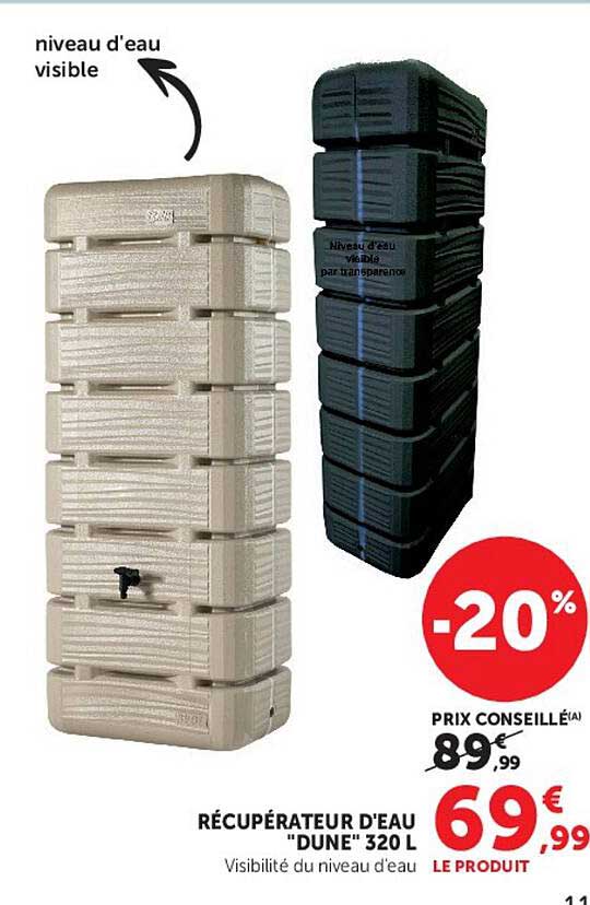 RÉCUPÉRATEUR D'EAU DUNE 320 L