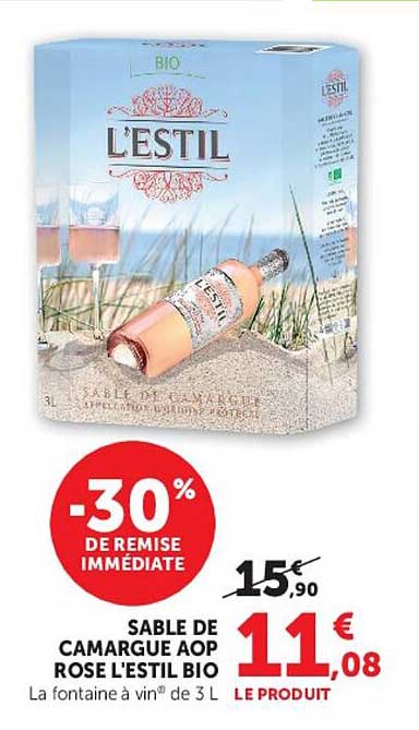 SABLE DE CAMARGUE AOP ROSE L'ESTIL BIO