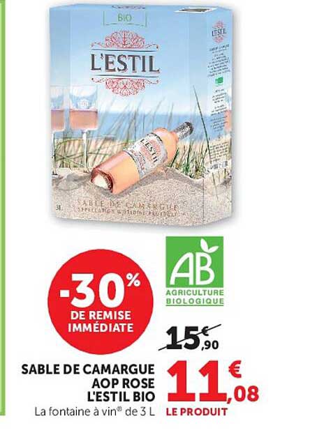 SABLE DE CAMARGUE AOP ROSE L'ESTIL BIO