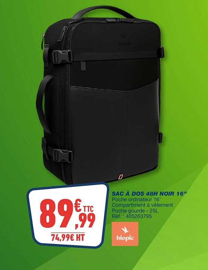 SAC À DOS 48H NOIR 16"