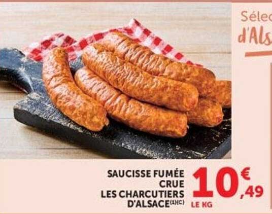 SAUCISSE FUMÉE CRUE LES CHARCUTIERS D'ALSACE (1KG)