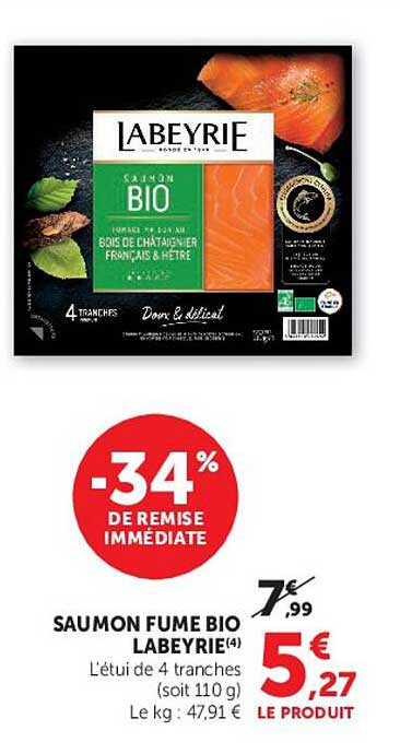 SAUMON FUME BIO LABEYRIE