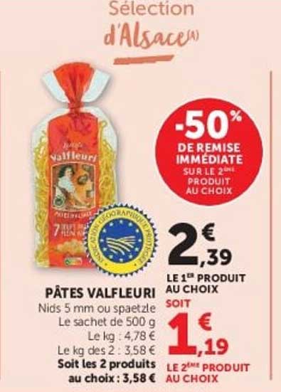 Sélection d'Alsace - -50% de remise immédiate sur le 2ème produit au choix