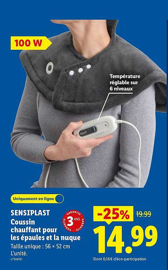 SENSIPLAST Coussin chauffant pour les épaules et la nuque