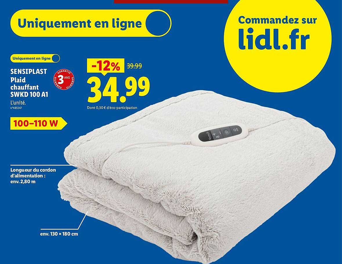 SENSIPLAST Plaid chauffant SWKD 100 A1