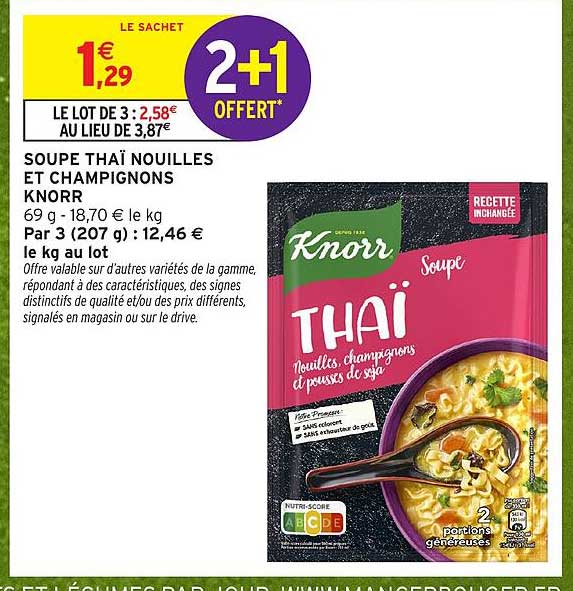 SOUPE THAÏ NOUILLES ET CHAMPIGNONS KNORR