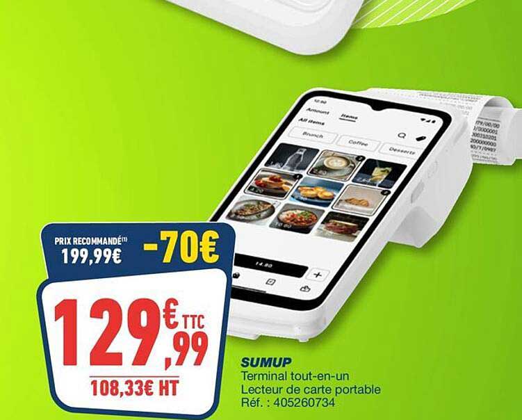 SUMUP Terminal tout-en-un Lecteur de carte portable Réf. : 405260734