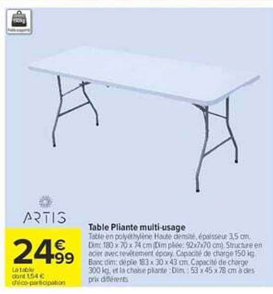 Table Pliante multi-usage