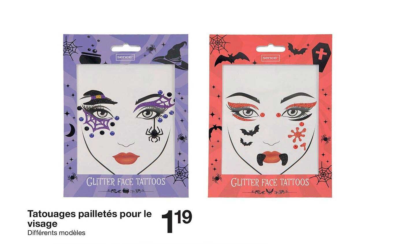 Tatouages pailletés pour le visage