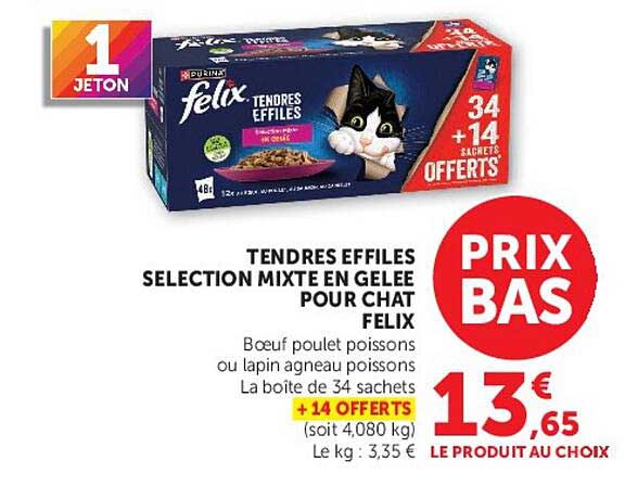 TENDRES EFFILES SELECTION MIXTE EN GELEE POUR CHAT FELIX