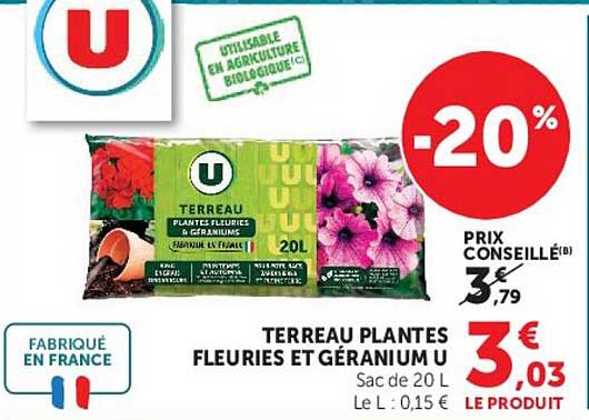 TERREAU PLANTES FLEURIES ET GÉRANIUM U