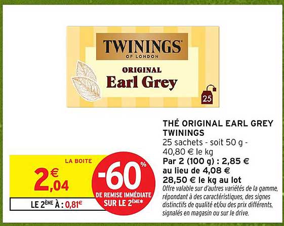 THÉ ORIGINAL EARL GREY TWININGS