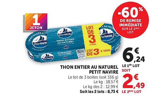 THON ENTIER AU NATUREL PETIT NAVIRE