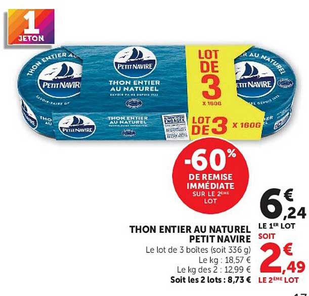 THON ENTIER AU NATUREL PETIT NAVIRE