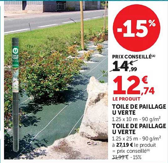 TOILE DE PAILLAGE U VERTE