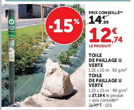 TOILE DE PAILLAGE U VERTE