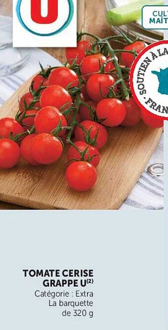 TOMATE CERISE GRAPPE U(2) Catégorie : Extra La barquette de 320 g