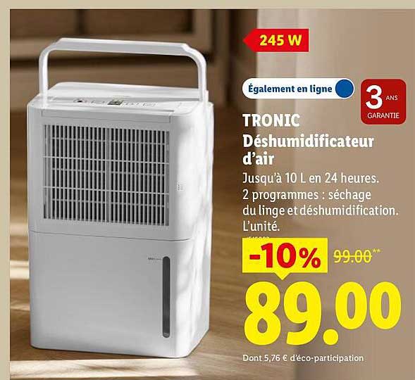 TRONIC Déshumidificateur d’air