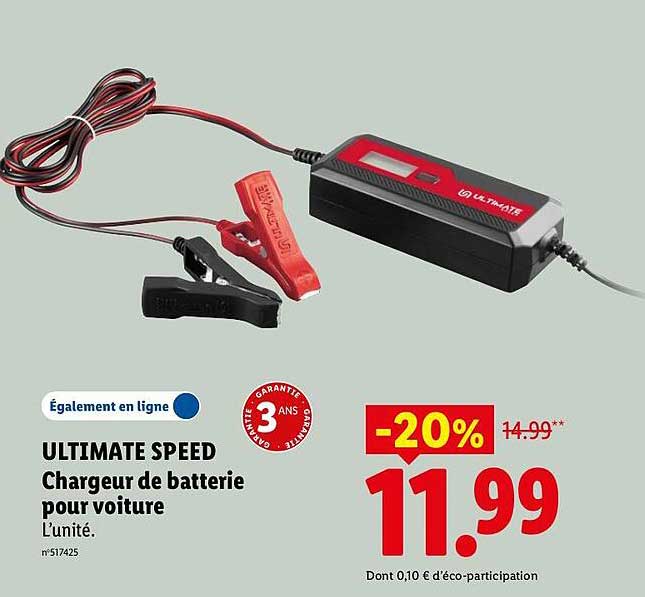 ULTIMATE SPEED Chargeur de batterie pour voiture