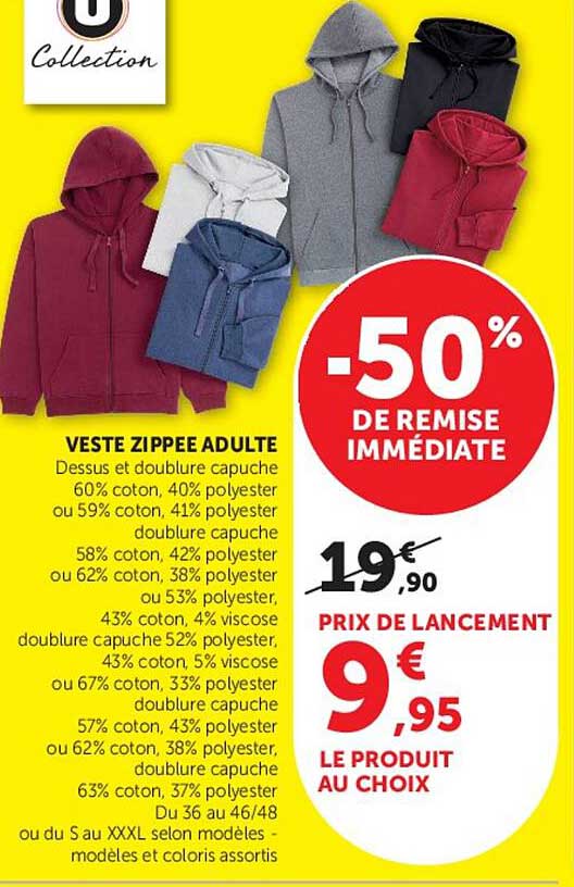 VESTE ZIPPEE ADULTE