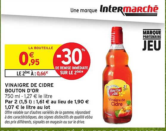VINAIGRE DE CIDRE BOUTON D'OR 750 ml