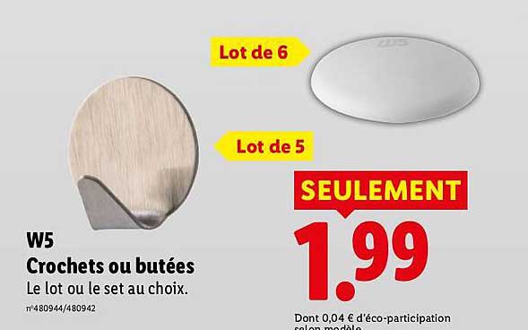 W5 Crochets ou butées