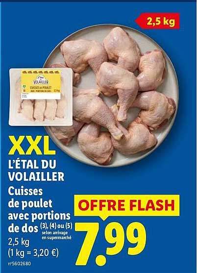 XXL L'ÉTAL DU VOLAILLER Cuisses de poulet avec portions de dos 2,5 kg