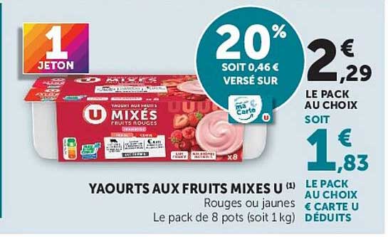 YAOURTS AUX FRUITS MIXES U
