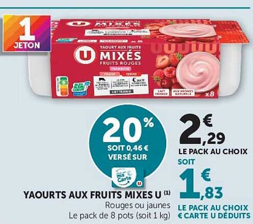 YAOURTS AUX FRUITS MIXES U