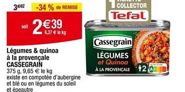 Légumes & quinoa à la provençale Cassegrain