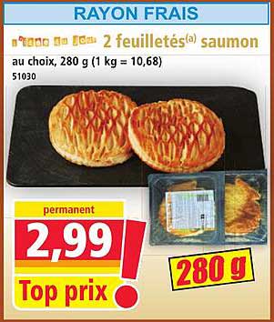 2 feuilletés(a) saumon
