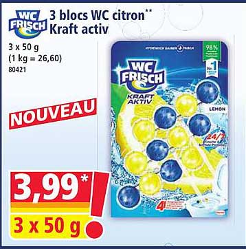 3 blocs WC citron** Kraft activ