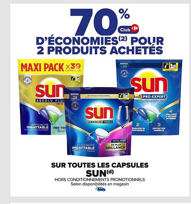 70 % d'économies pour 2 produits achetés