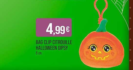 BAG CLIP CITROUILLE HALLOWEEN GIPSY