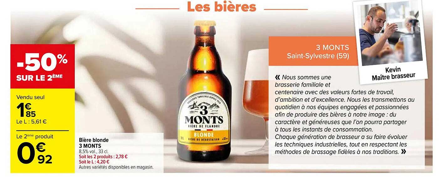 Bière blonde 3 MONTS