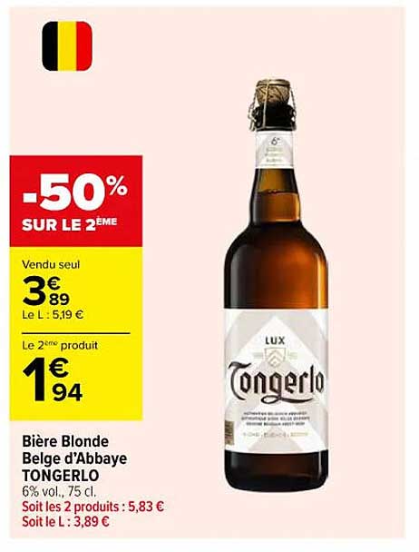 Bière Blonde Belge d’Abbaye TONGERLO