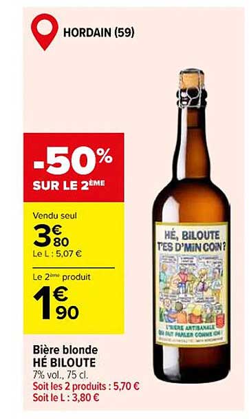 Bière blonde HÉ BILOUTE